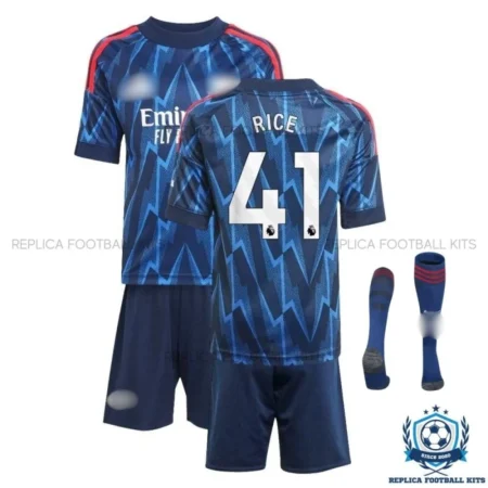 Arsn@l RICE 41 Away Kid Replica Football Kit 2025/26 - Over view