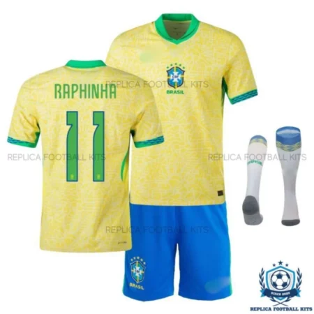 Brazil Raphinha 11 Home Kid Replica Kit 24/25 - overview
