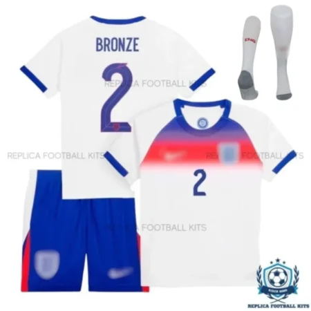 England Bronze 2 Home Kid Replica Football Kit 25/26 - overview - withsocks