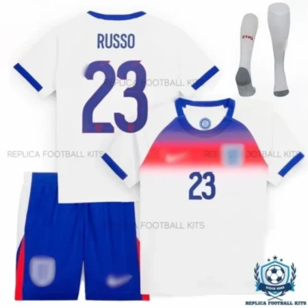 England Russo 23 Home Kid Replica Kit 25/26 - overview - with socks