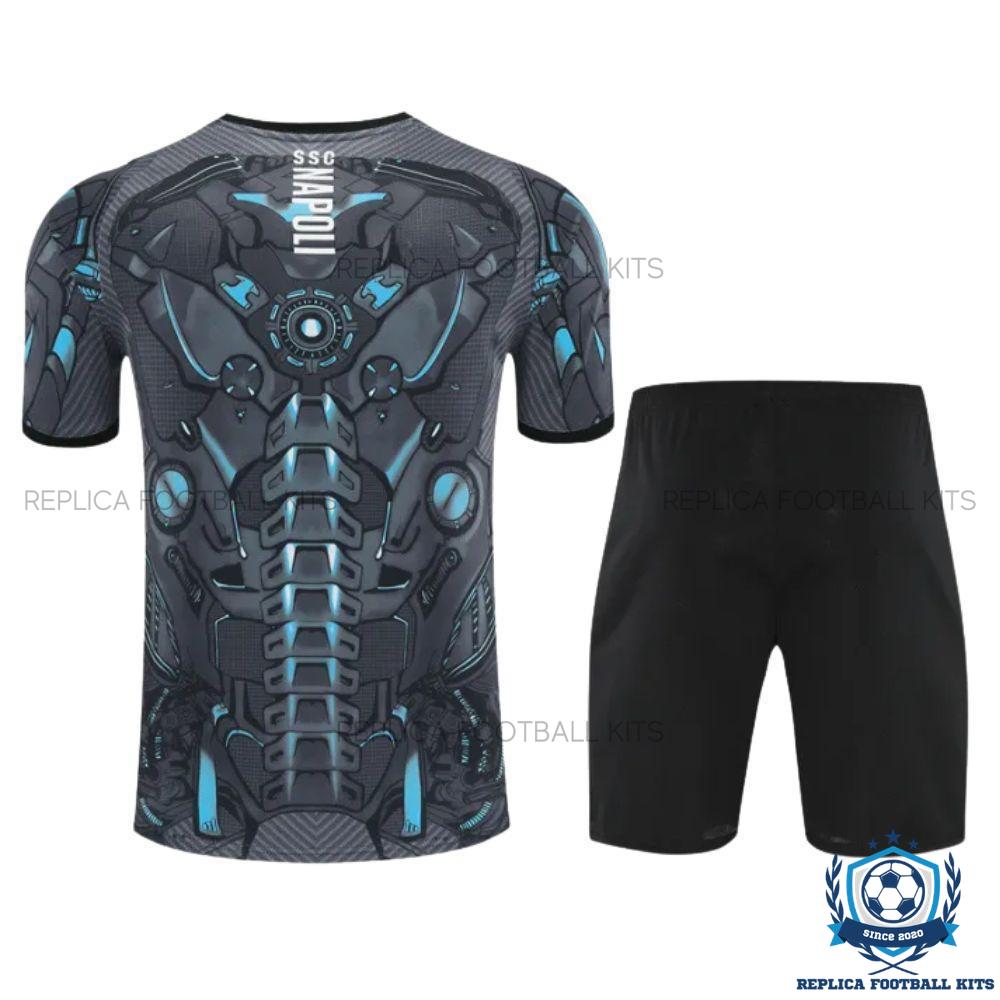 SSC Napoli Gray Training Kid Replica Football Kit 25/26 - back view