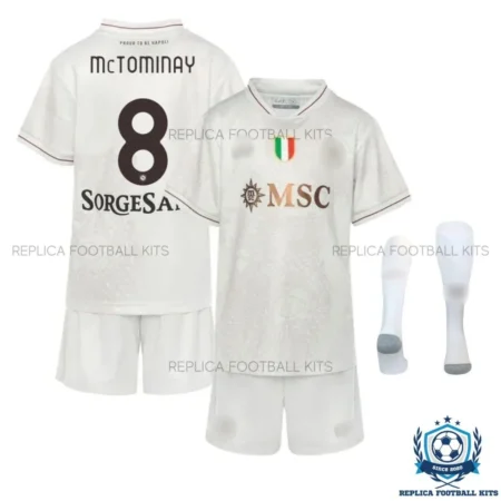 SSC Napoli Mctominay 8 Away Kid Replica Football Kit 25/26 - overview with socks