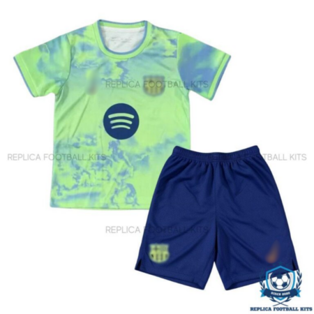 Barcelona Green Special Edition Kids Replica Kit 25/26 - front view