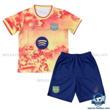 Barcelona Orange Special Edition Kids Replica Kit 25/26 - front view