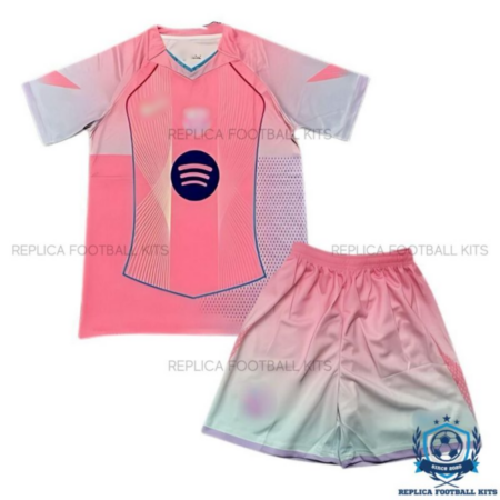 Barcelona Pink Edition Kids Replica Kit 25/26 - front view