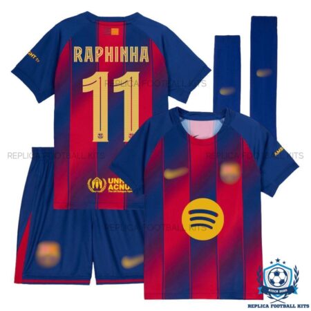 Barcelona Raphinha 11 Home Kids Replica Kit 25/26 - overview