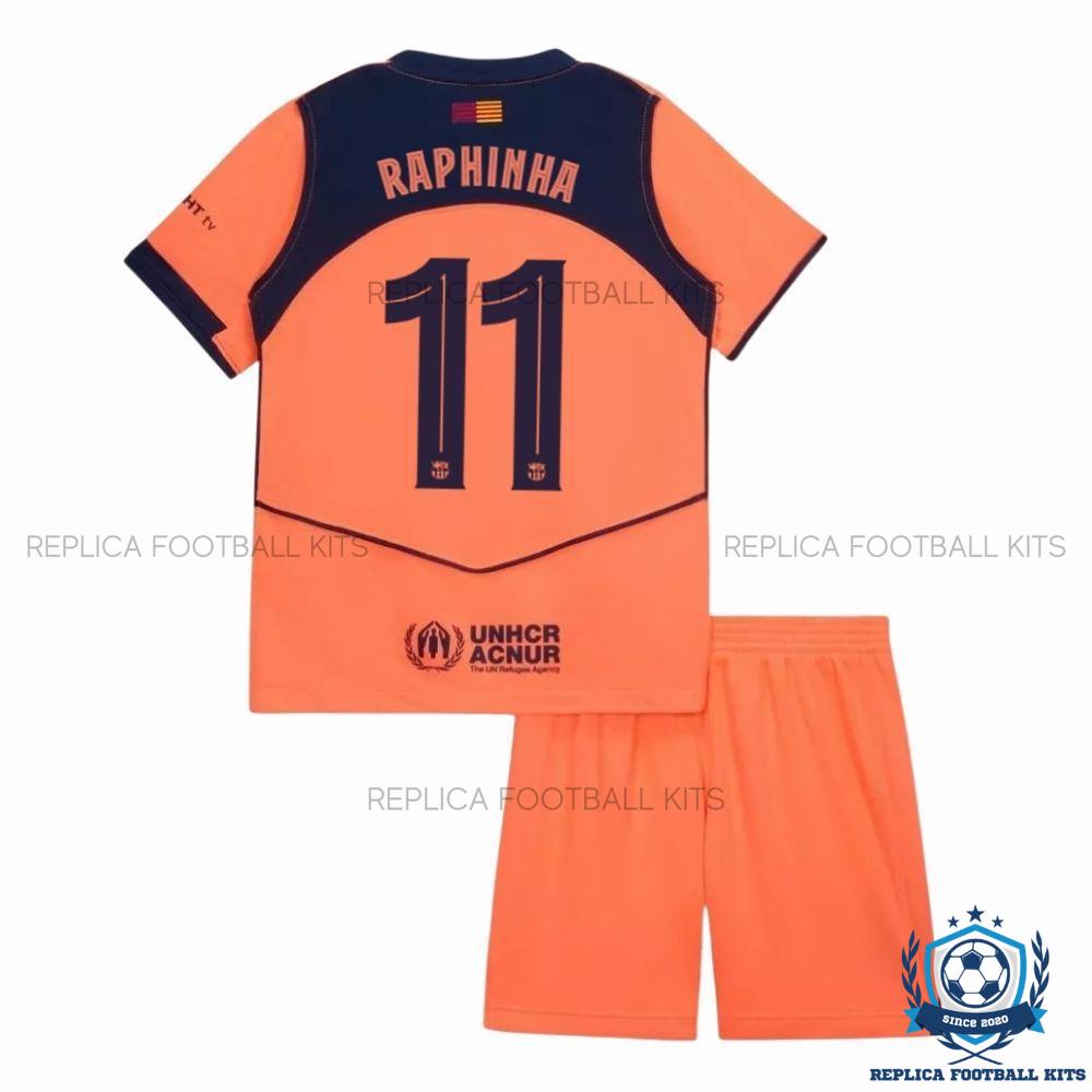 Barcelona Raphinha 11 Third Kids Replica Kit 25/26 - back view