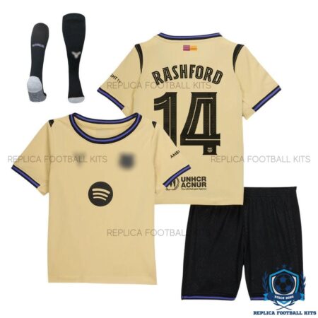 Barcelona Rashford 14 Away Kids Replica Kit 25/26 - overview with socks