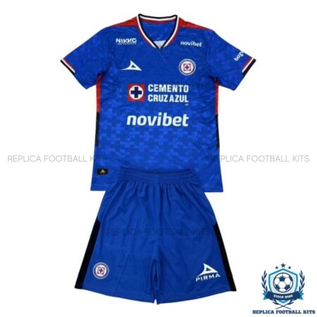 Cruz Azul Home Kid Replica Kit 25/26 - front view