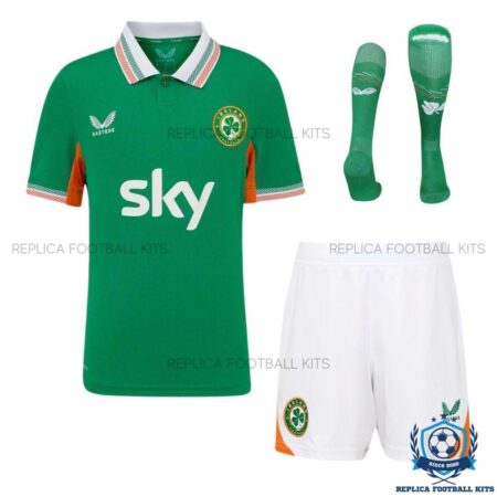 Ireland Home Kid Replica Football Kit 25/26 - front view with socks