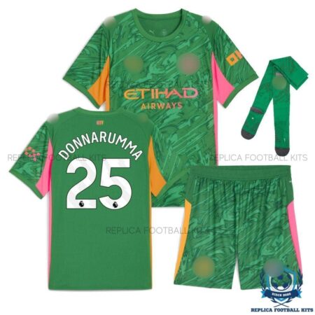 Man City Donnarumma 25 Green Goalkeeper Kid Replica Kit 25/26 - overview