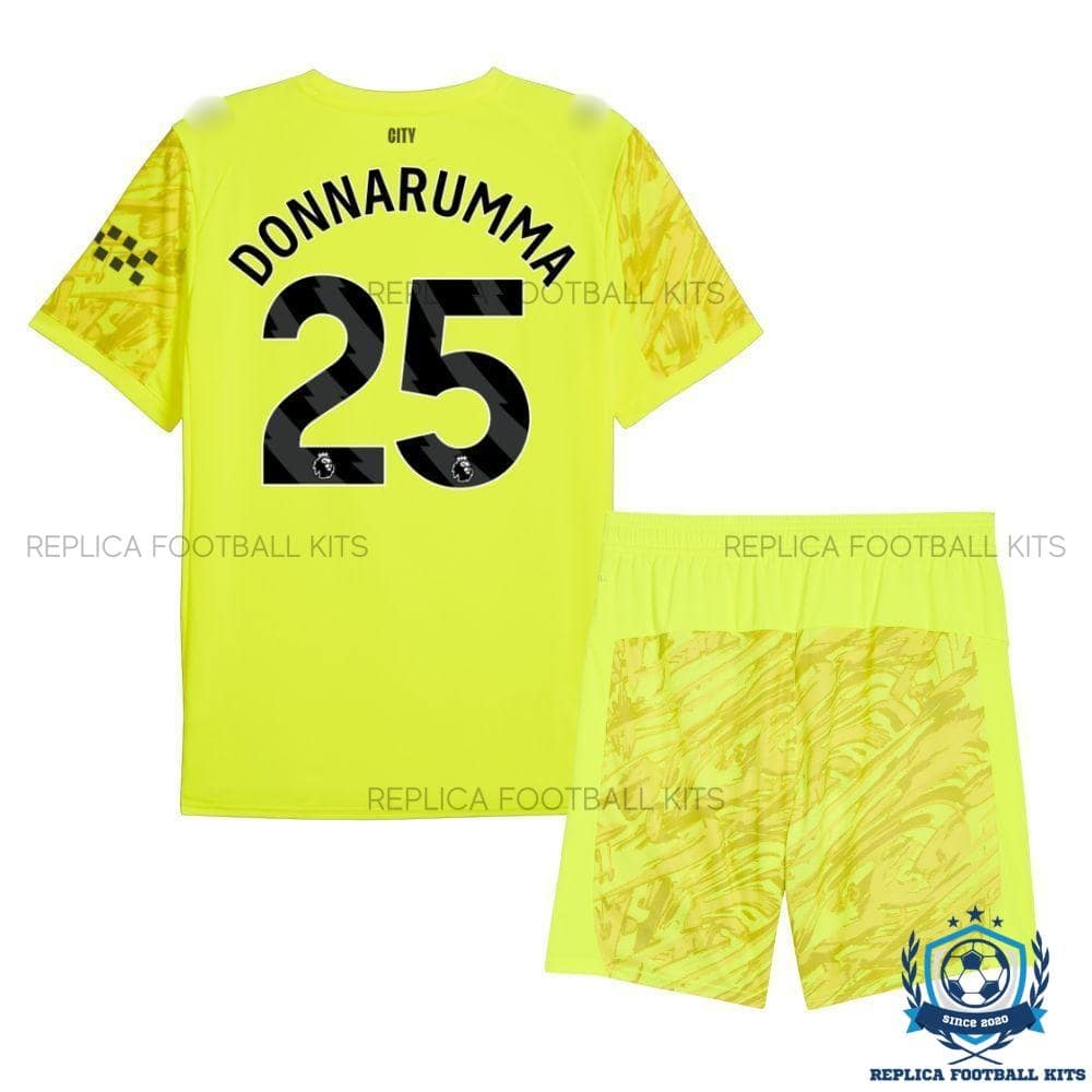 Manchester City DONNARUMMA 25 Yellow Goalkeeper Kid Replica Football Kit 2025/26 - Image 2