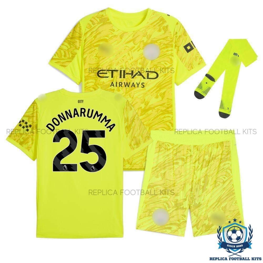 Man City Donnarumma 25 Yellow Goalkeeper Kid Replica Kit 25/26 - overview