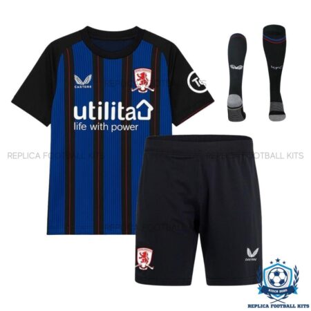 Middlesbrough Away Kids Replica Football Kit 25/26 - overview with socks