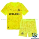 Olympique Marseille Yellow Goalkeeper Kids Replica Kit 25/26 - front view