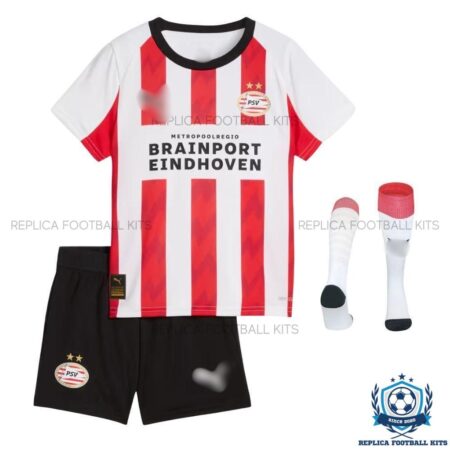 PSV Eindhoven Home Kids Replica Kit 25/26 - front view with socks