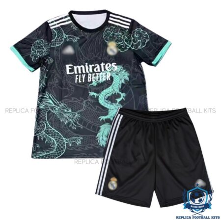 Real Madrid Dark Green Special Edition Kids Replica Kit 25/26 - front view