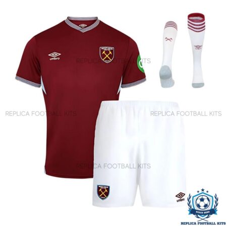 West Ham Home Kids Replica Football Kit 2025/26