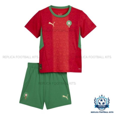 Morocco Home Kids Replica Football Kit 25/26 - front view