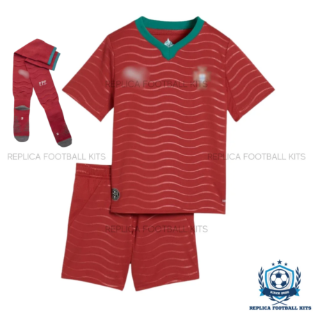 Portugal Home Kids Replica Football Kit 2026 - front view with socks