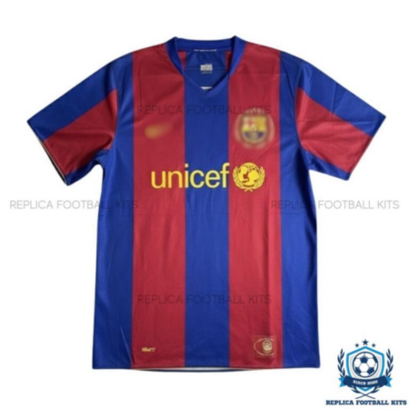 Retro Barcelona Home Men Replica Football Shirt 07/08 - front view