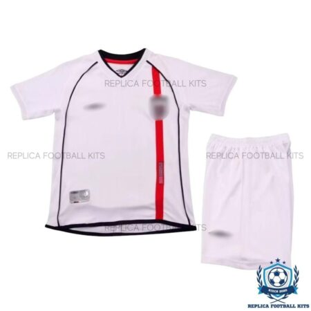 Retro England Home Kids Replica Kit 2002 - front view - blur