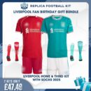 Liverpool Home & Third Kids Kit with socks 25/26