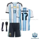 Argentina Garnacho 17 Home Kids Replica Football Kit 2026 - overview with socks