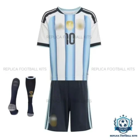 Argentina Messi 10 Home Kids Replica Football Kit 2026 - front view with socks