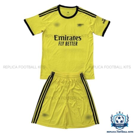 Arsn@l Yellow Goalkeeper Kids Replica Football Kit 25/26 - front view