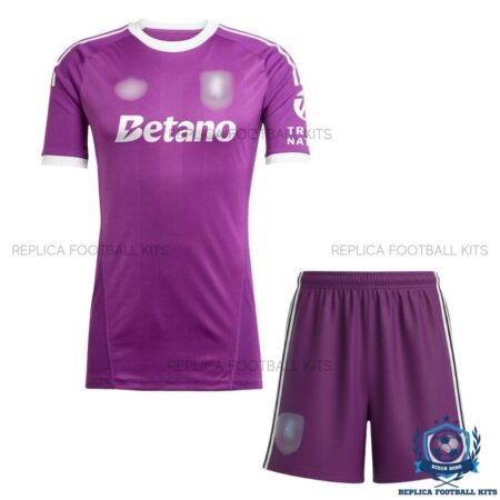 Aston Villa Purple Goalkeeper Kids Replica Kit 25/26 - front view