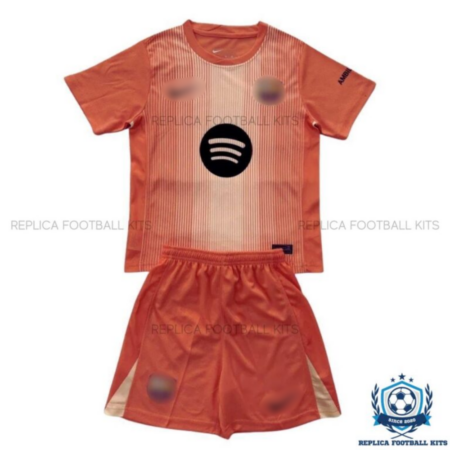 Barcelona Orange Goalkeeper Kids Replica Football Kit 25/26 - front view