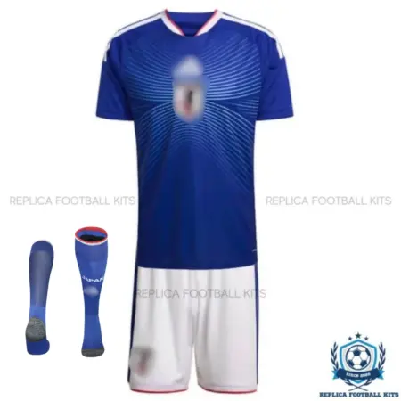 Japan Home Kids Replica Football Kit 2026 - front view with socks
