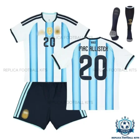Argentina Mac Allister 20 Home Kids Replica Football Kit 2026 - overview