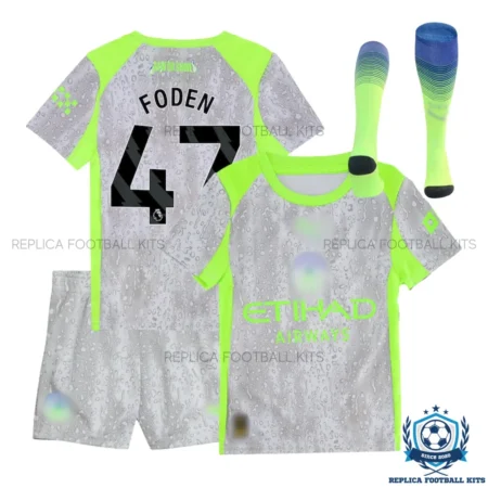 Man City Foden 47 Third Kids Replica Kit 25/26 - overview