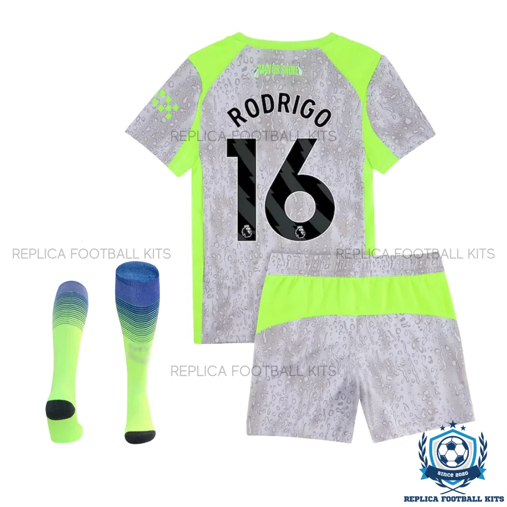 Man City Rodrigo 16 Third Kids Replica Kit 25/26 - back view