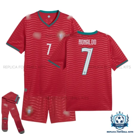 Portugal Ronaldo 7 Home Kids Football Kit 2026 - overview - with socks