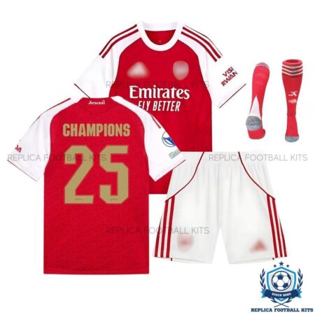 Arsn@l CHAMPIONS 25 Home Kid Replica Football Kit 25/26 - over view