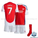 Arsn@l Home Kid Replica Football Kit 24/25 SAKA 7 Printed - Over view