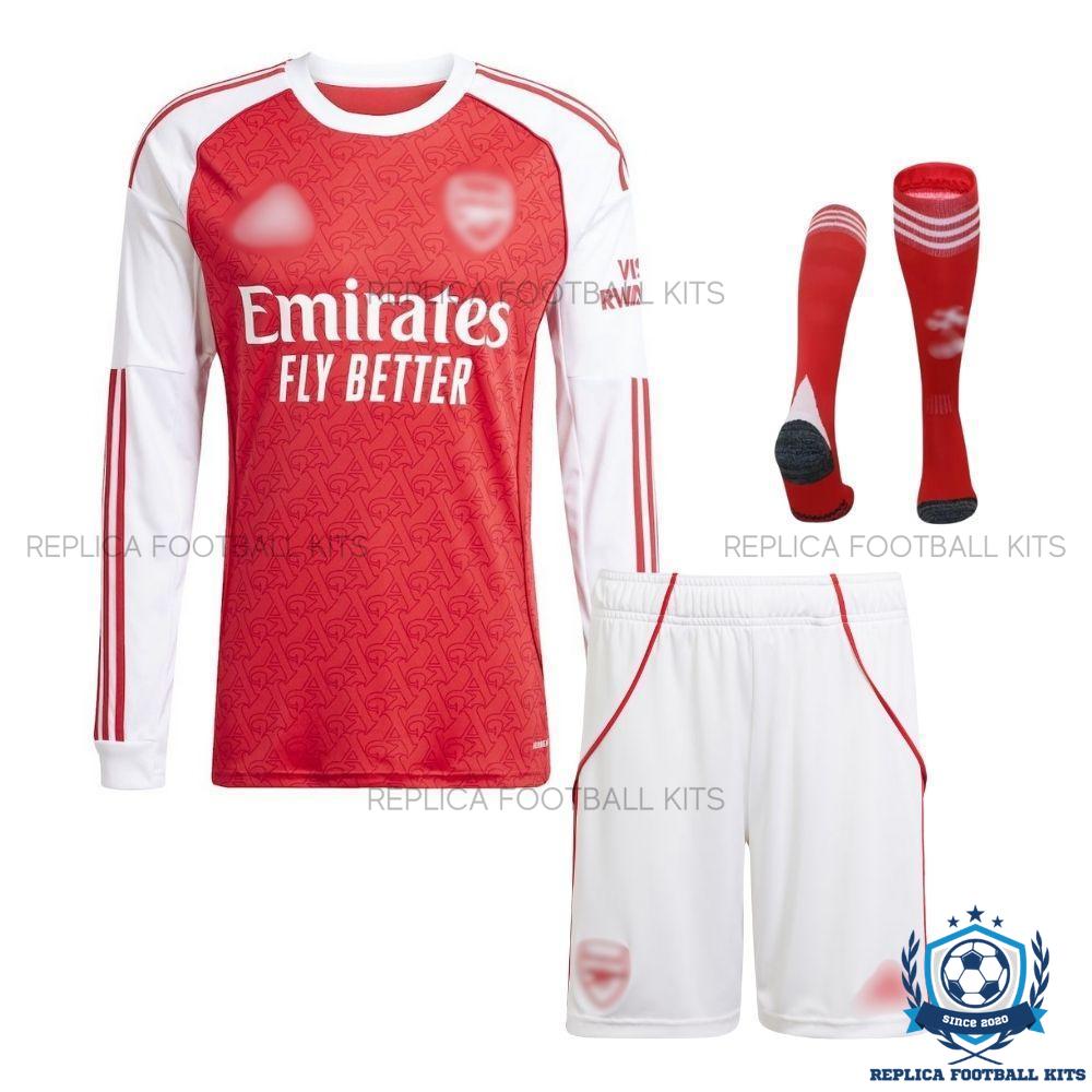 Arsn@l Home Kid Replica Football Kit Long Sleeve 25/26 - front view