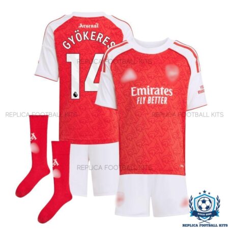 Arsn@l GYÖKERES 14 Home Kid Replica Football Kit 25/26 - Over view