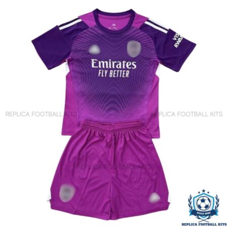 Arsn@l Purple Goalkeeper Kids Replica Football Kit 25/26 - Front view