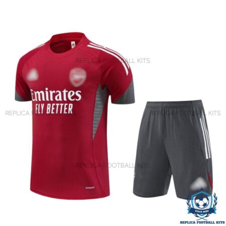 Arsn@l Red Gray Training Kid Replica Football Kit 25/26 - Front view