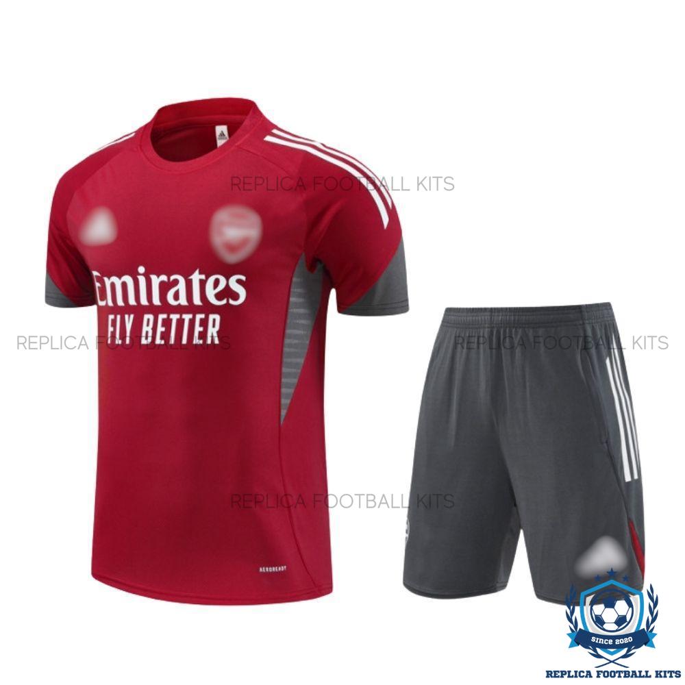 Arsn@l Red Gray Training Kid Replica Football Kit 25/26 - Front view