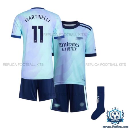 Arsn@l Third Kid Replica Football Kit 24/25 MARTINELLI 11 Printed - Over view