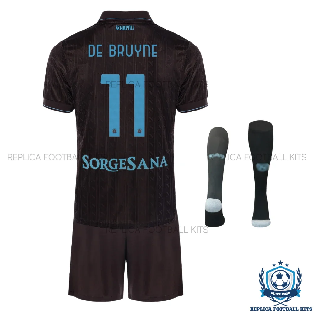 SSC Napoli De Bruyne 11 Third Kids Replica Kit 25/26 - back view