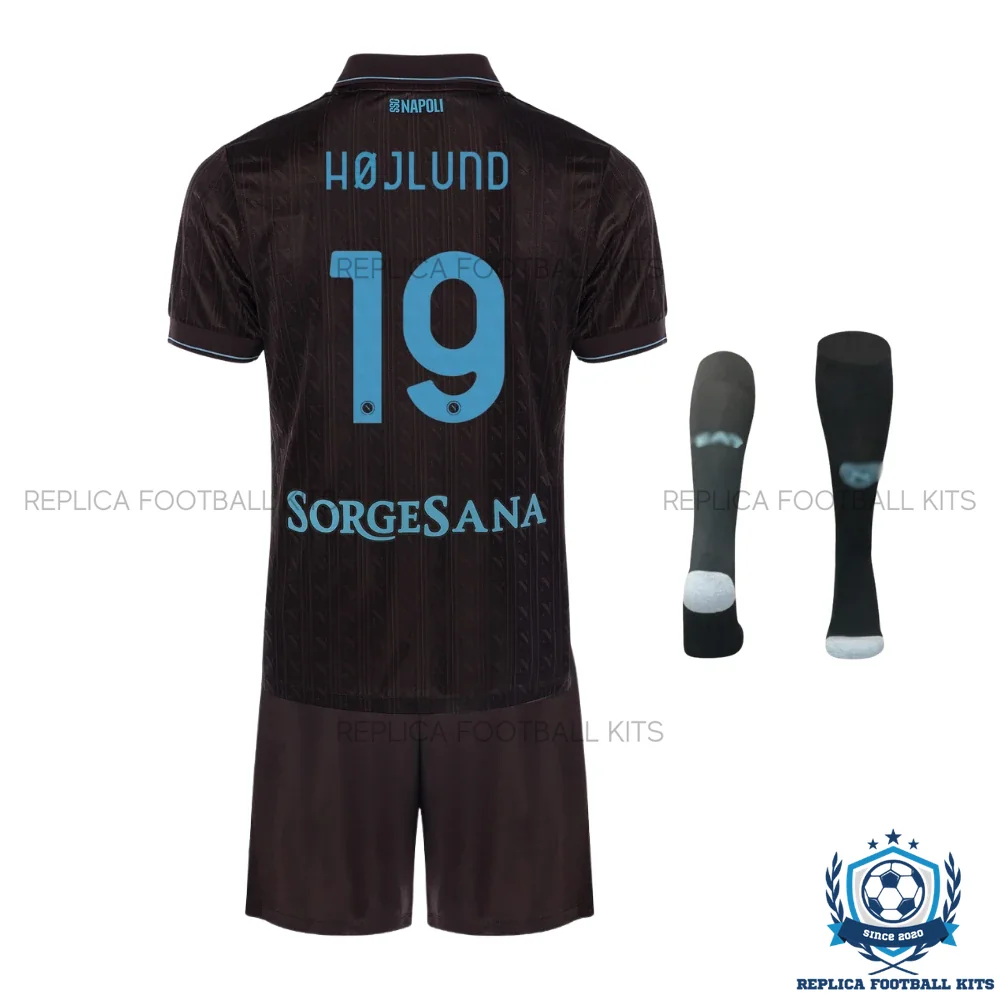 SSC Napoli Højlund 19 Third Kids Replica Kit 25/26 - back view