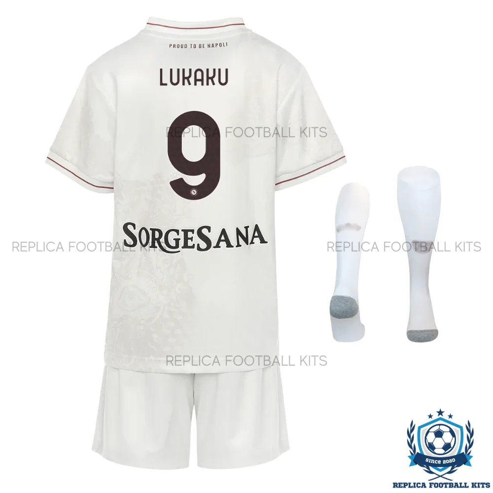 SSC Napoli Lukaku 9 Away Kids Replica Kit 25/26 - back view