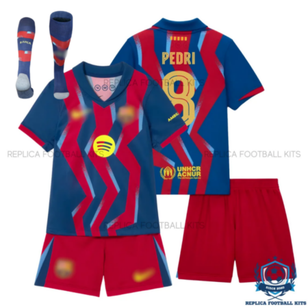 Barcelona Pedri 8 Fourth Kids Replica Kit 25/26 - overview - with socks