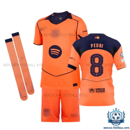 Barcelona Pedri 8 Third Kids Replica Kit 25/26 - overview
